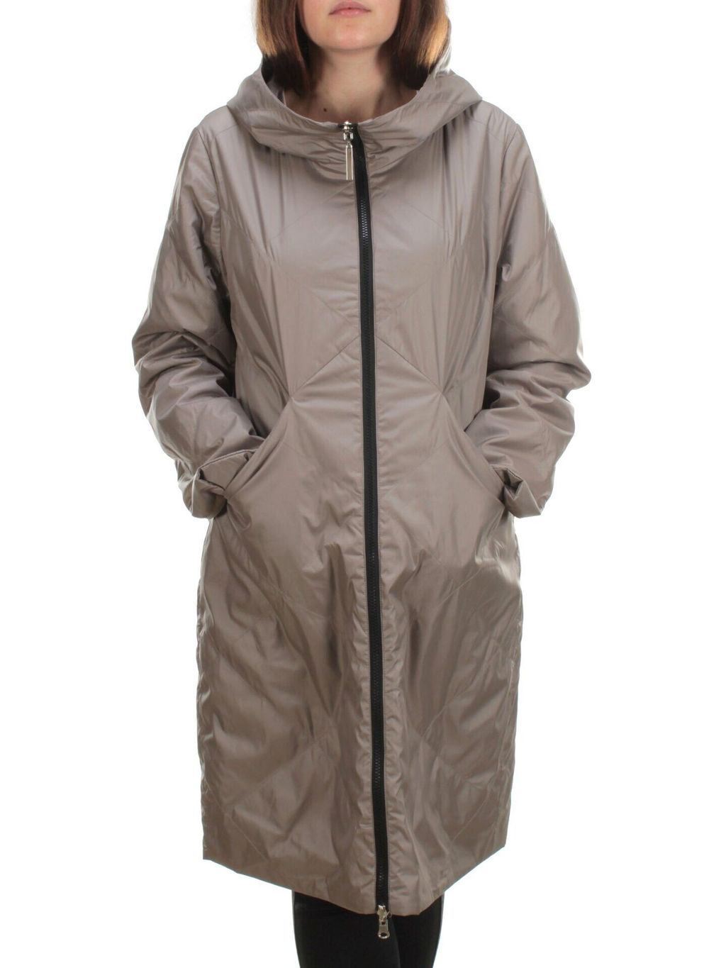 22098 DK.BEIGE Куртка демисезонная двухсторонняя женская (80 гр. синтепон) - Fashion фото 2