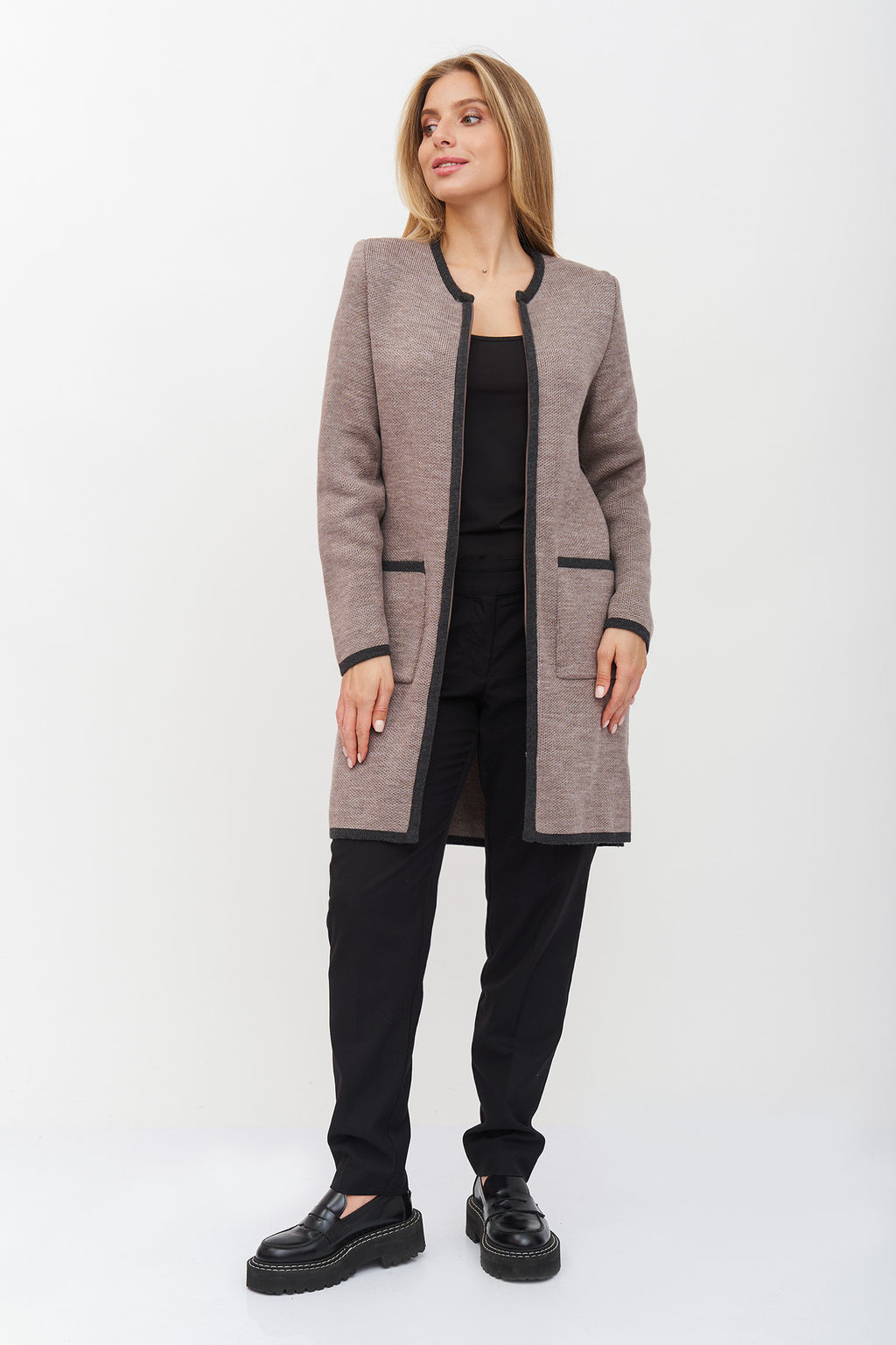 Кардиган В 1864/кофейно-серый (1270) - Злата Стиль фото 10