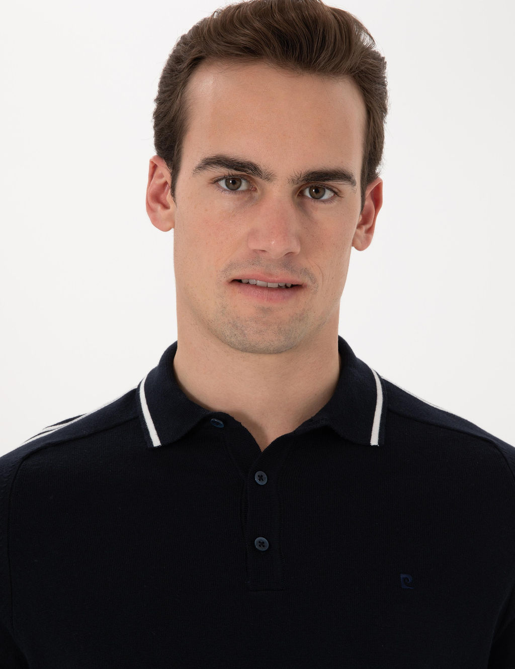 Lacivert Slim Fit D__meli Polo Yaka Triko Ti__rt
