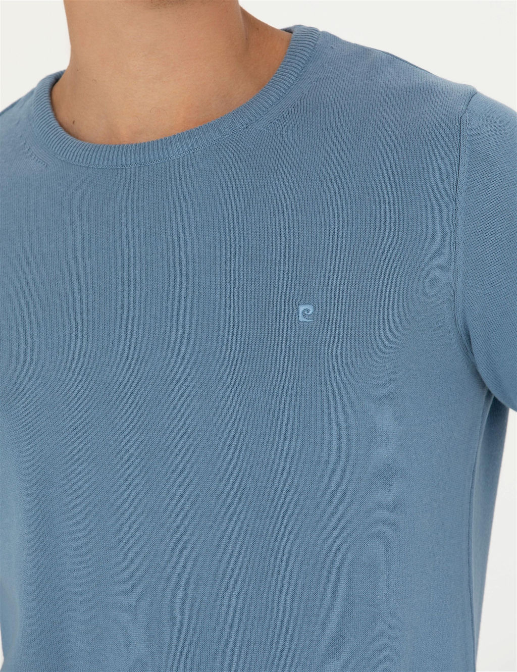 Koyu Mavi Slim Fit Bisiklet Yaka Basic Triko Kazak - Pierre cardin фото 7