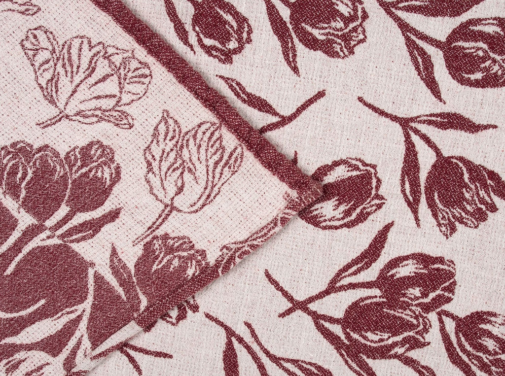 18С195-ШР/у. 80*125 Полотенце "Тюльпаны" цв. 93 рис. 98 бордо