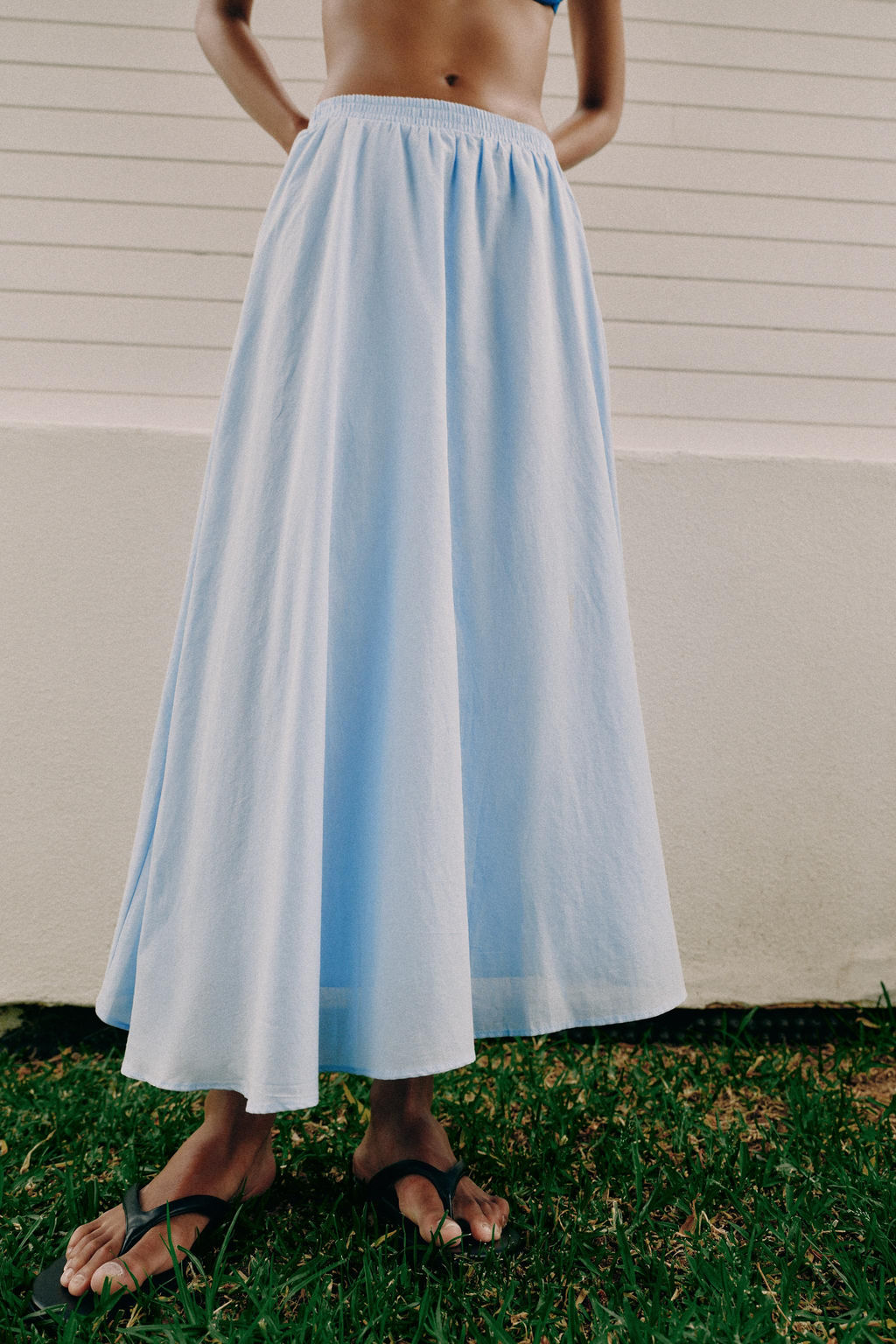 FALDA MIDI CAPA / Azul pastel - Zara фото 4