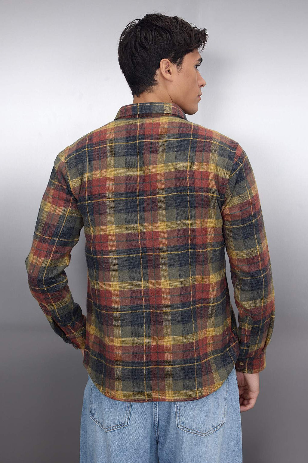 TRENDYOL MAN Bordo Cift Cep Kapakl? Regular Fit K?sl?k Oduncu Kareli Gomlek TMNAW21GO0031 - Trendyolmilla фото 4