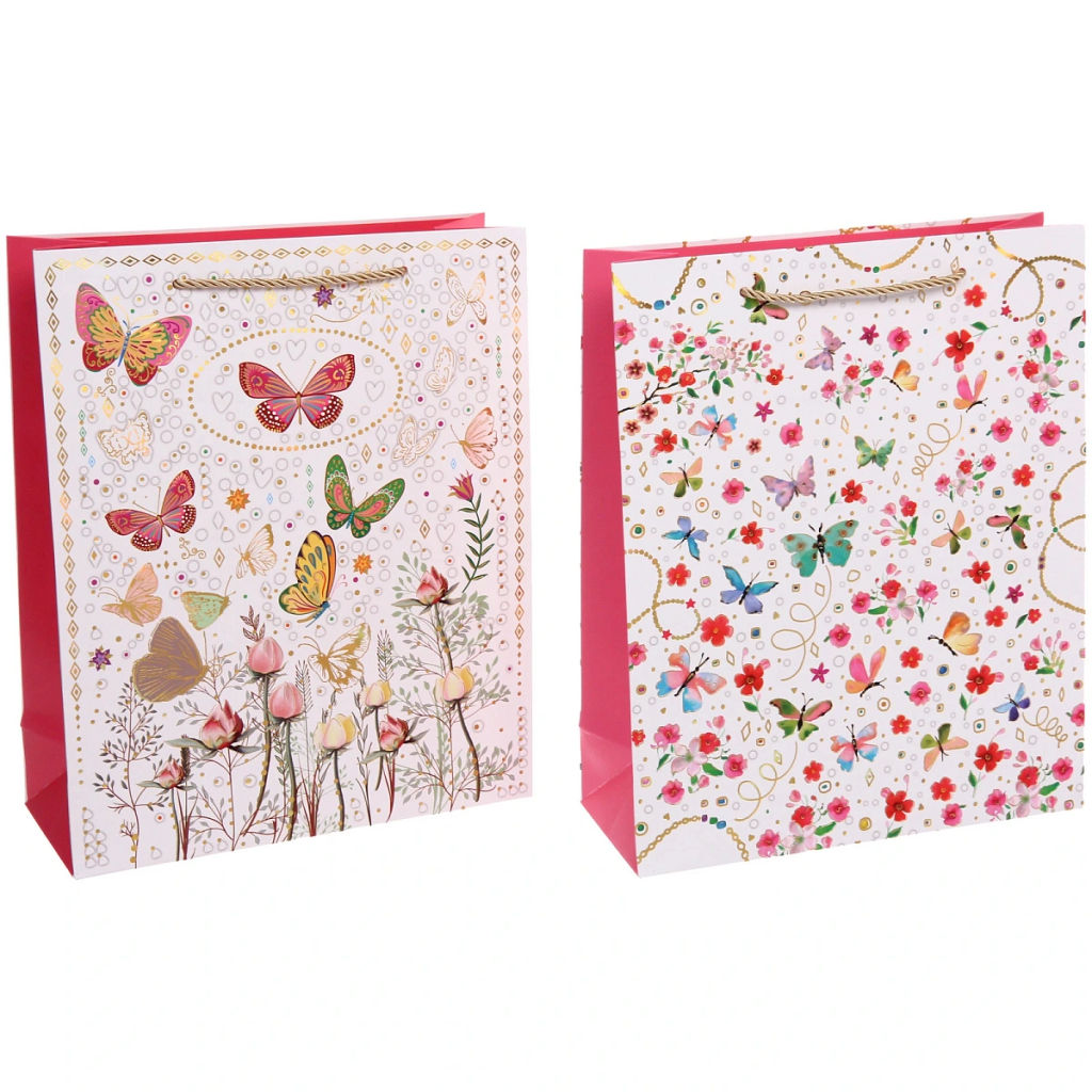 Пакет подарочный "Бабочки" 26*32*10 см