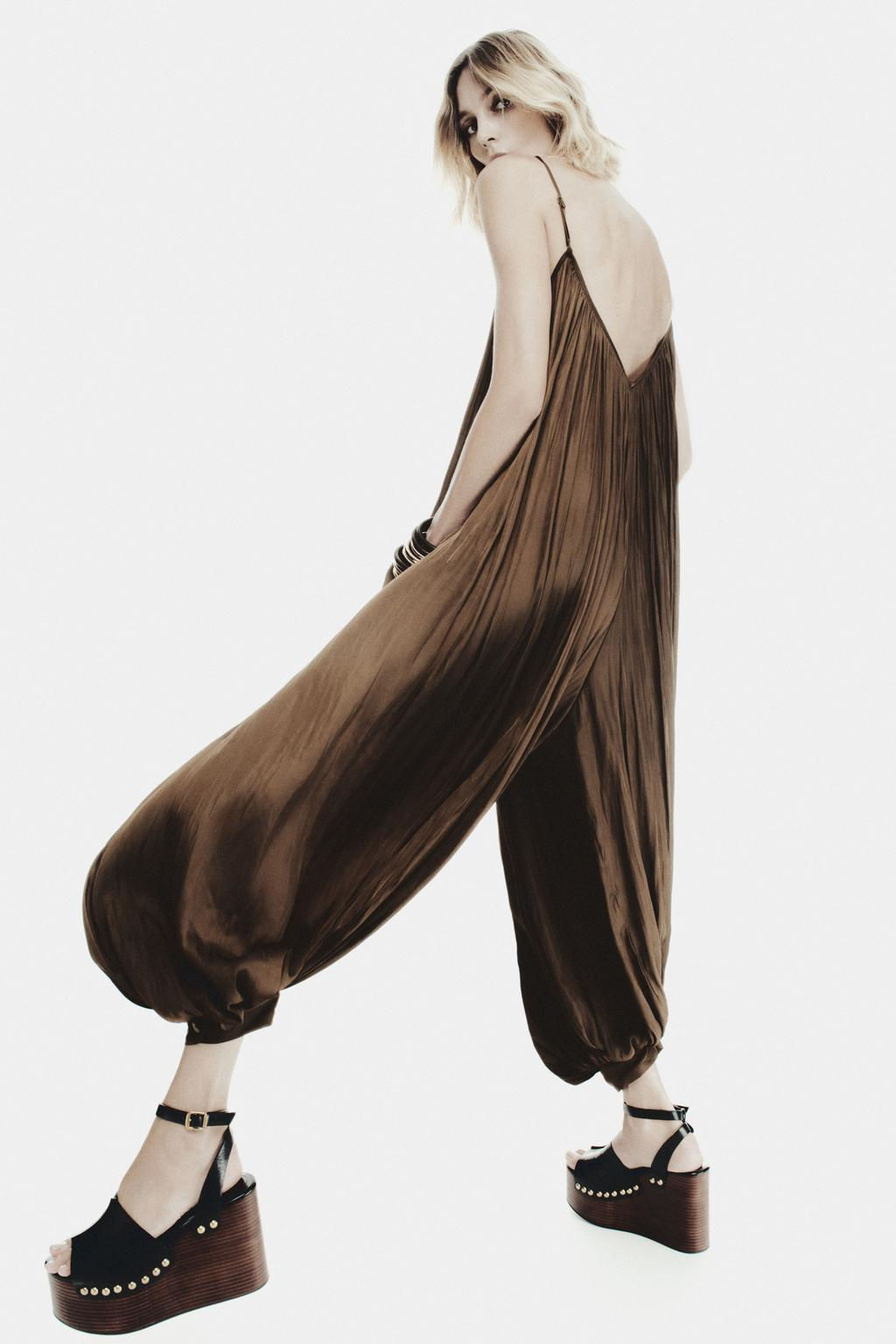 LEATHER WEDGE SANDALS WITH STUDS - Zara фото 7