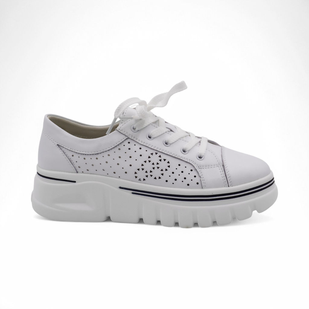 Женские туфли из натуральной кожи Q20252-1 белые - Sport фото 2