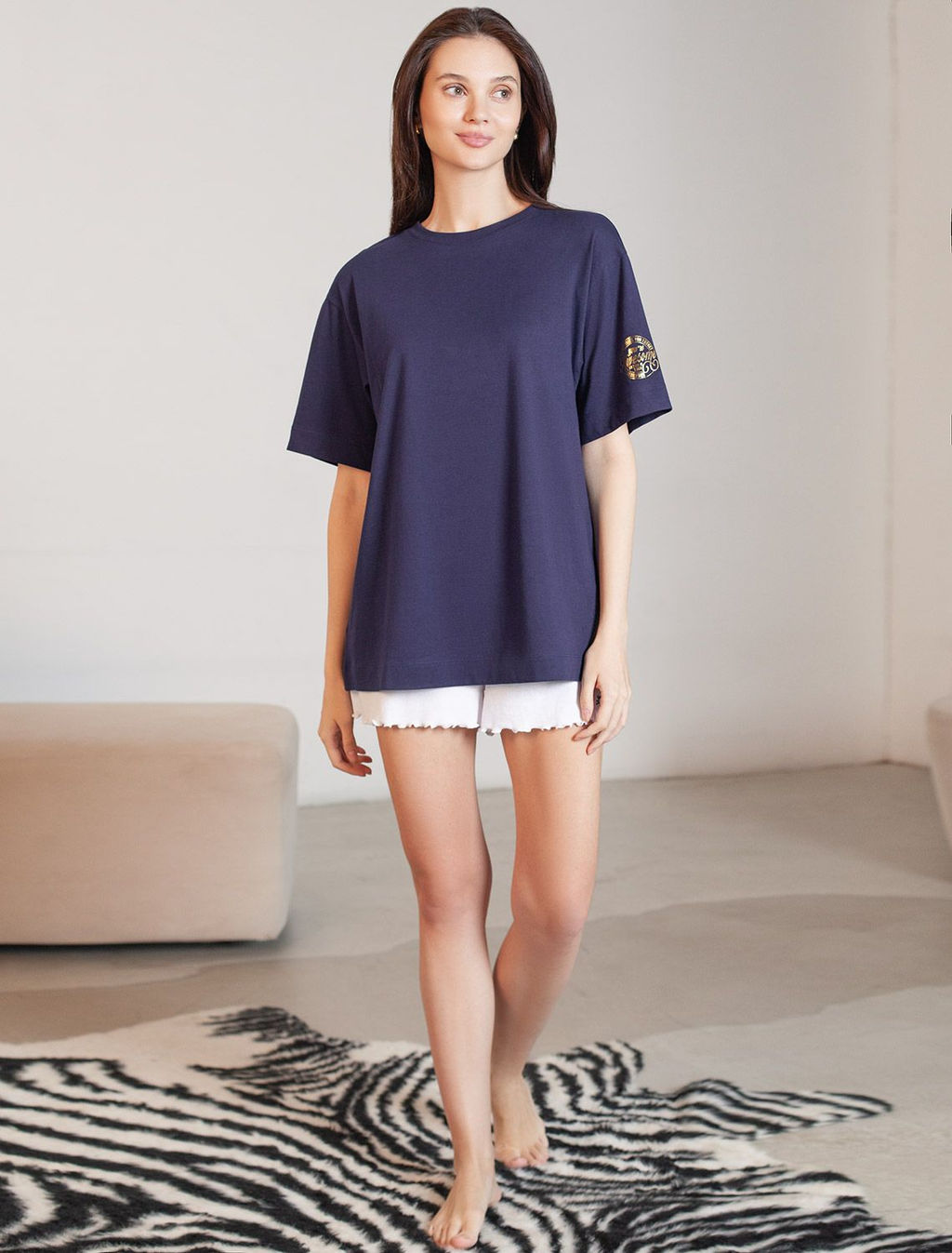 Футболка оверсайз с принтом из премиального 100% хлопка