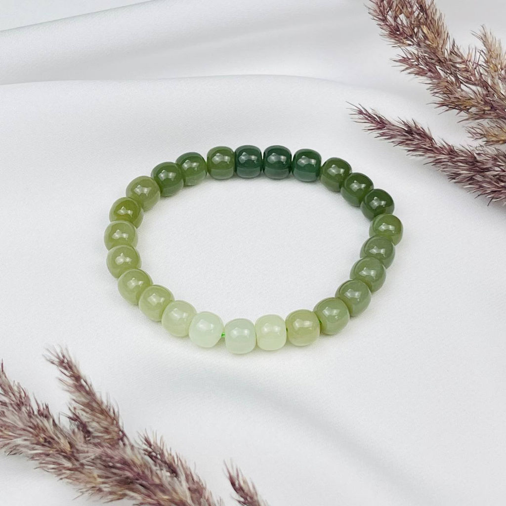 Браслет из Нефрита "градиент" 17 см