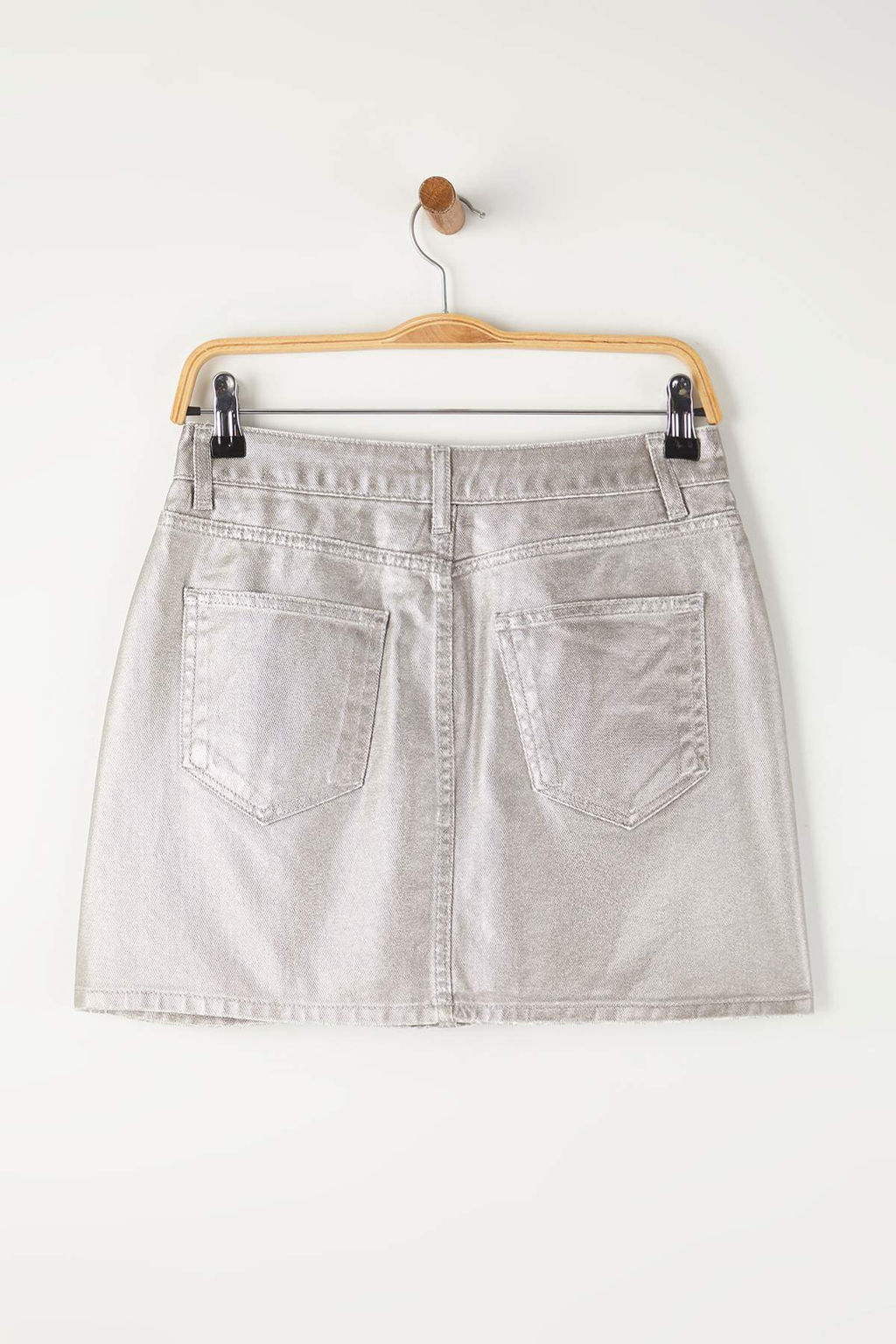 Gumus Kaplama Mini Denim Etek TWOAW26ET00078 - Trendyolmilla фото 2