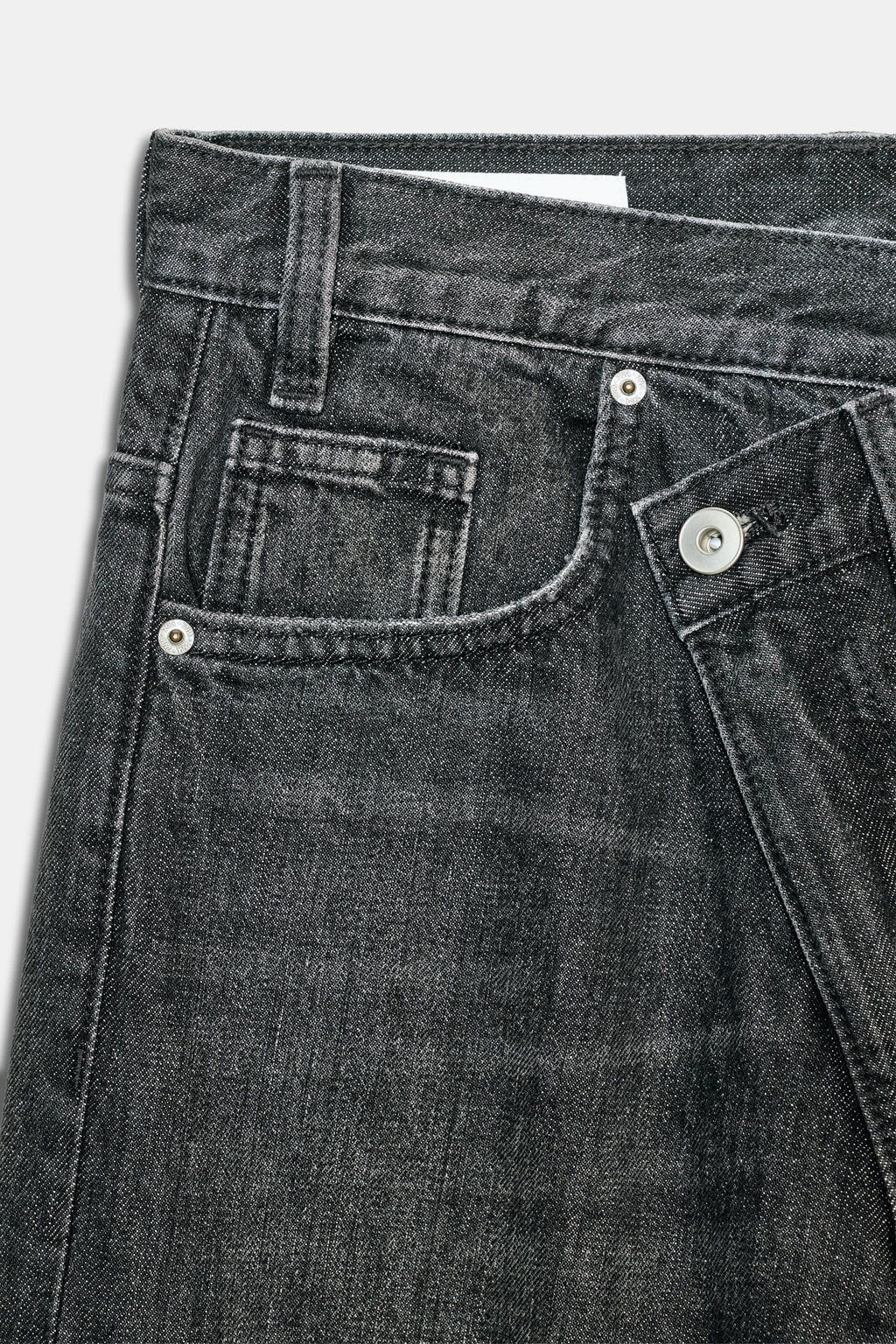 JEANS TRF WIDE LEG CINTURA CRUZADA TIRO ALTO / Negro - Zara фото 11