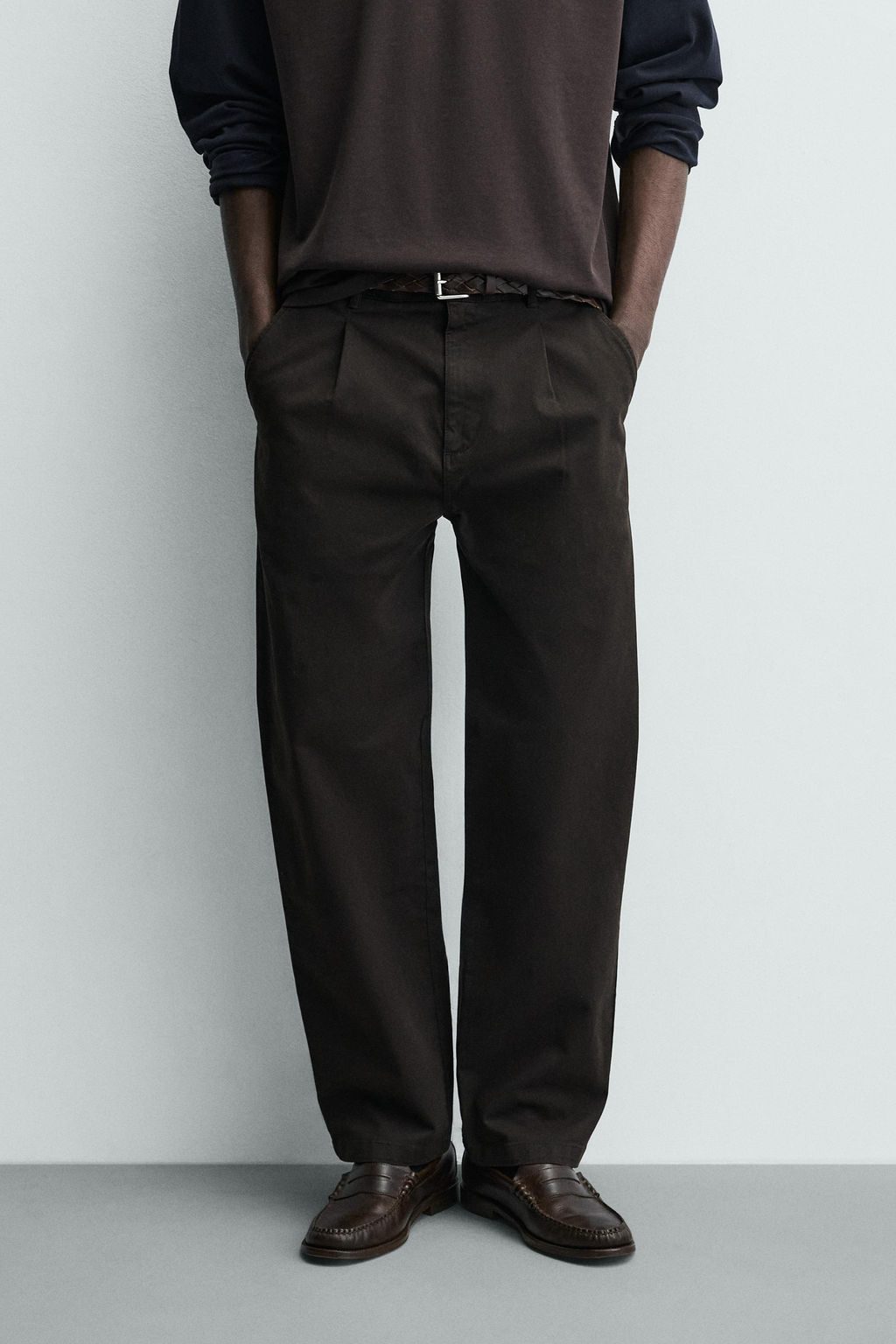 RELAXED FIT PLEATED TROUSERS - Zara фото 19