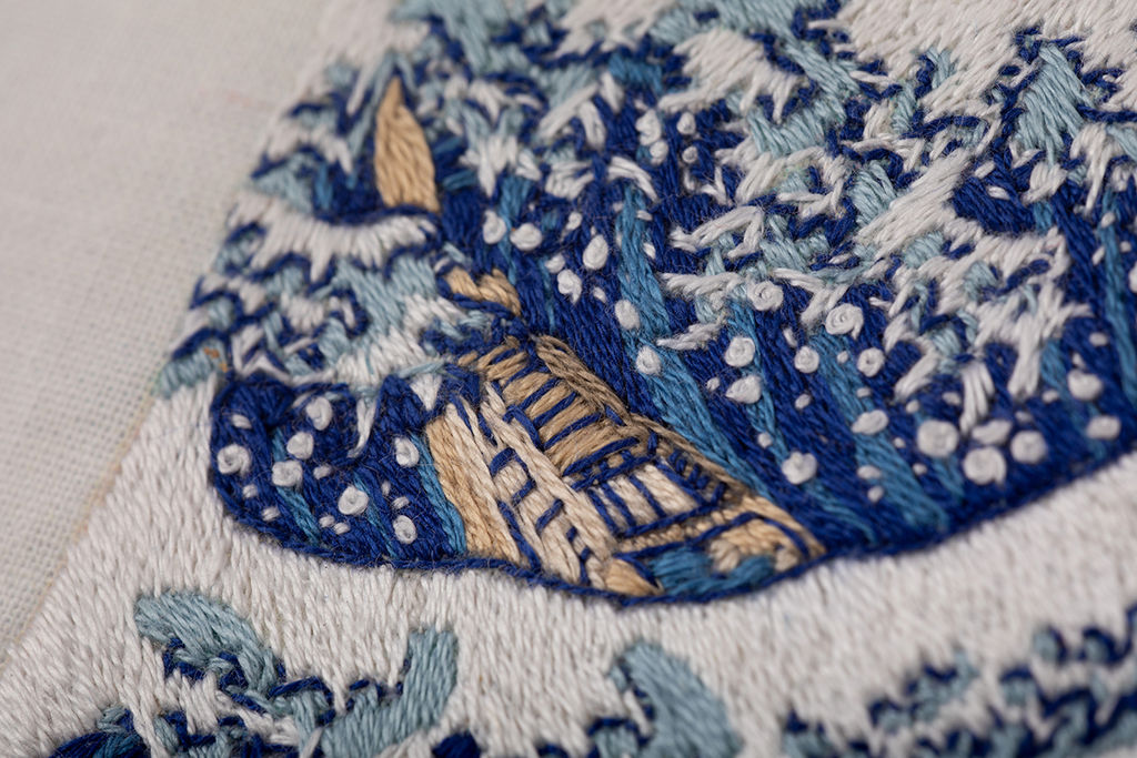 Набор для вышивания PANNA Живая картина MET-JK-2267 Большая волна в Канагаве 15 х 10 см