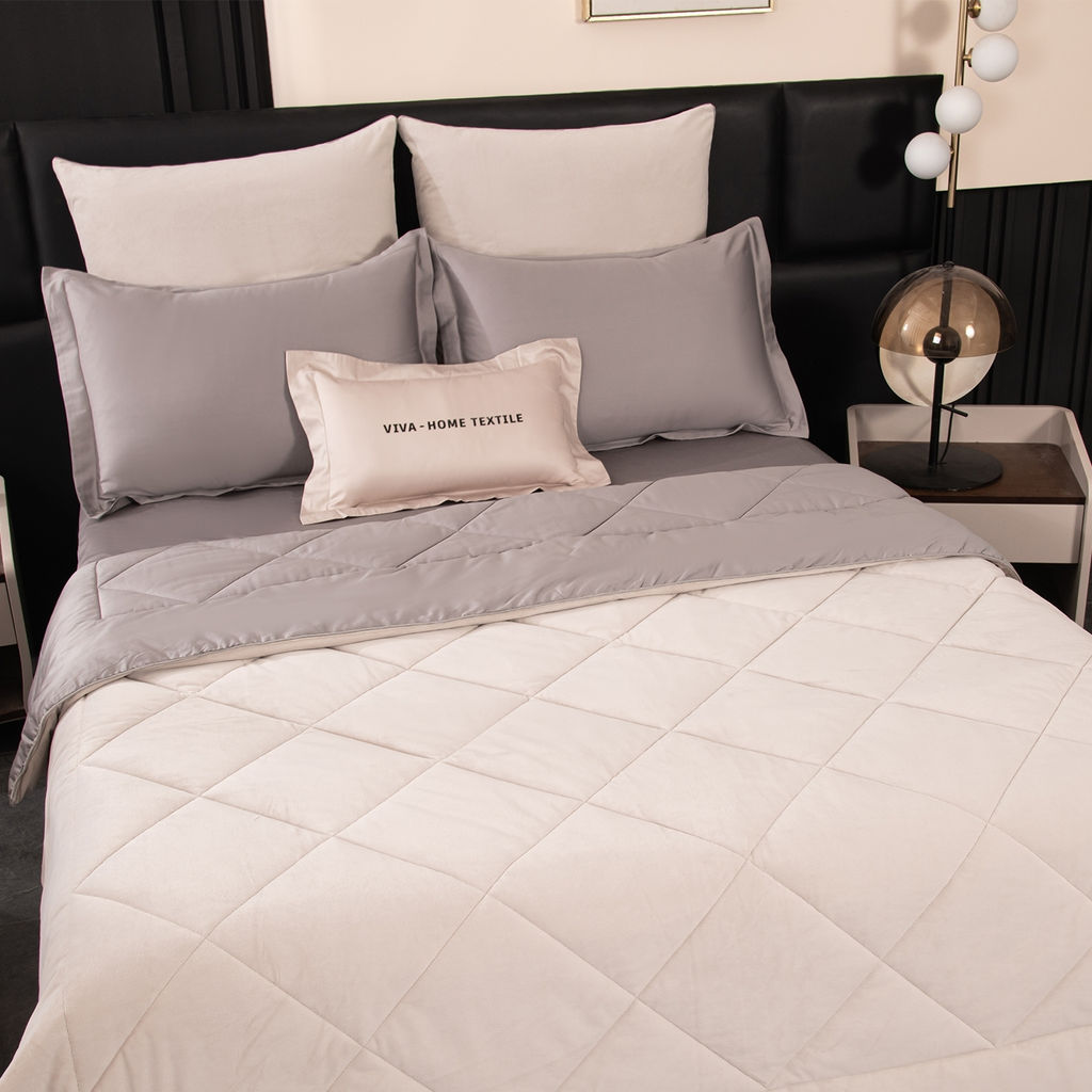 Комплект постельного белья на резинке Сатин Velvet Premium с Одеялом VPR010 180*200*25;160*200*25;140*200*25 Евро 4 Наволочки