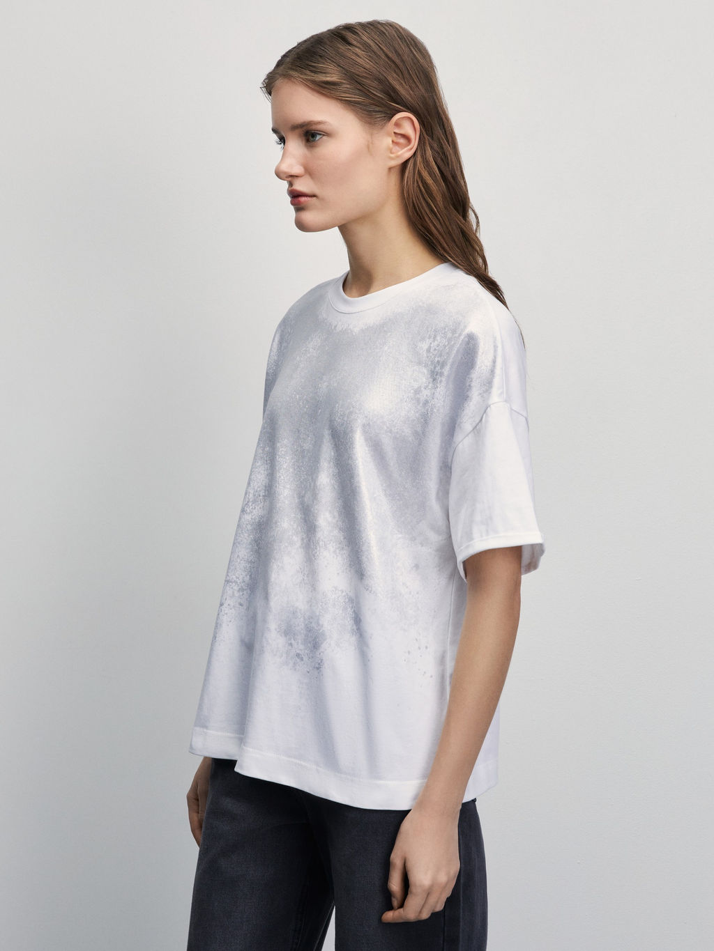 Футболка с принтом металлик / Zarina  фото 5