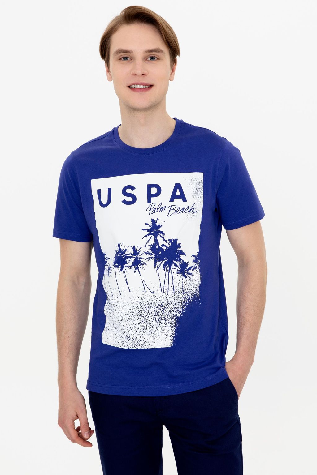 U. S. Polo Assn Мужская синяя футболка с круглым вырезом - U.s. polo assn фото 2