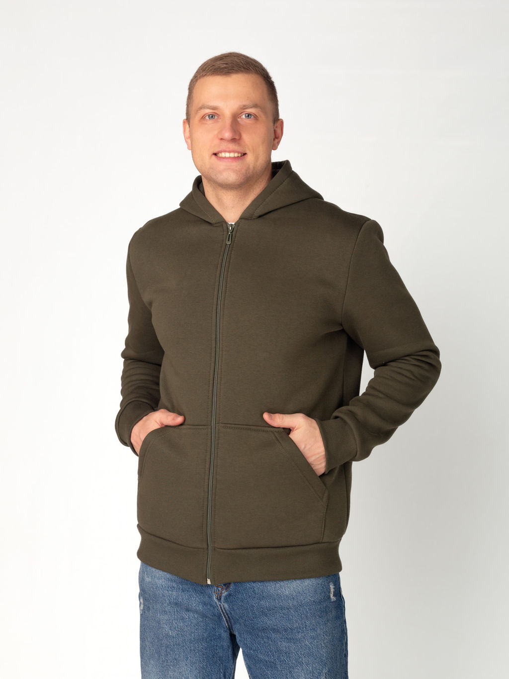 Толстовка мужская футер 3-х нитка начес пенье БАРС ХАКИ - Домтрик фото 10