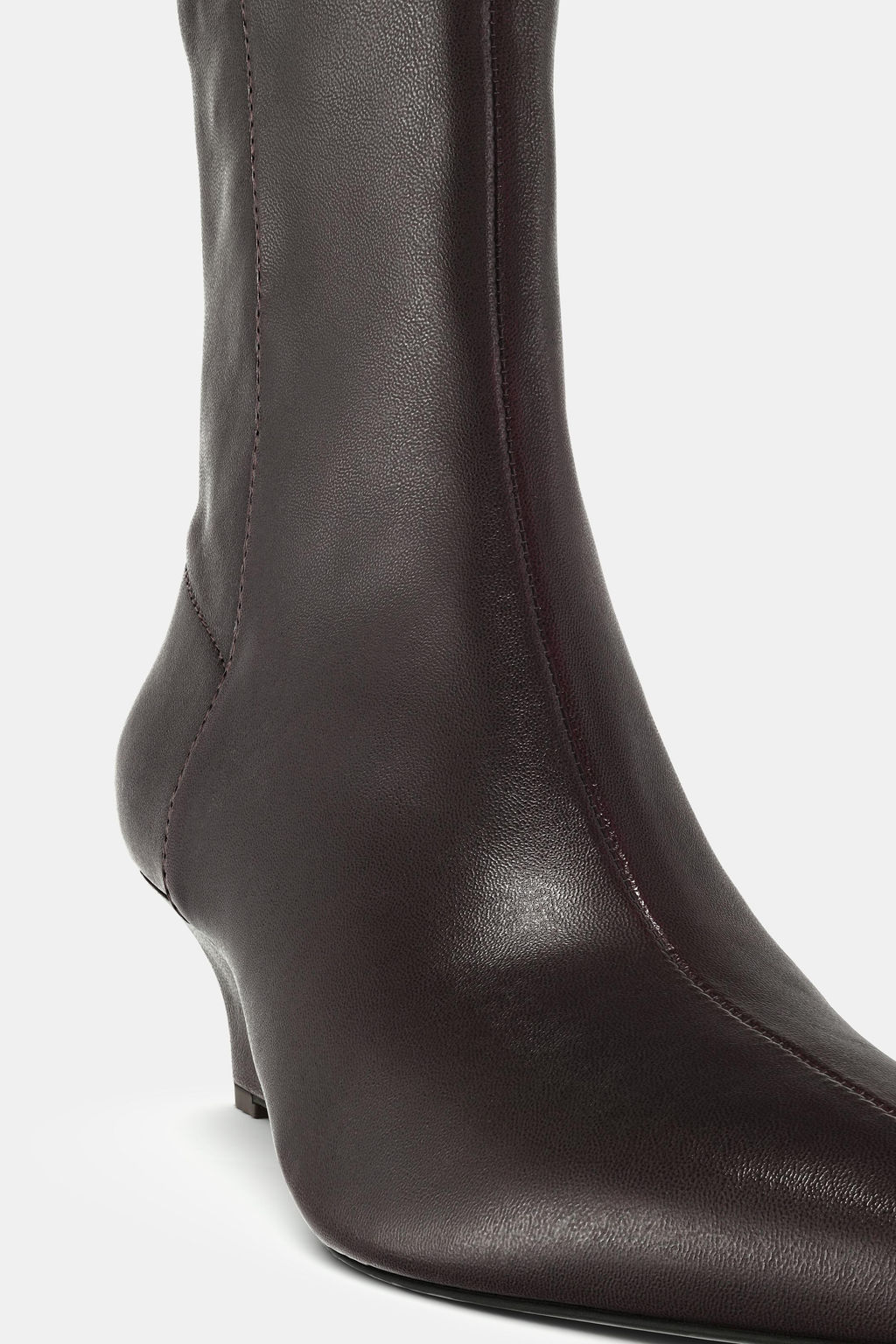 LEATHER WEDGE HEEL ANKLE BOOTS - Zara фото 7