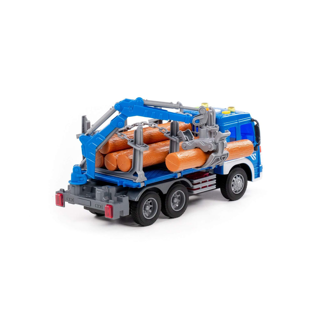 Сити, автомобиль-лесовоз инерционный (со светом и звуком) (синий) (в коробке) - Полесье фото 5