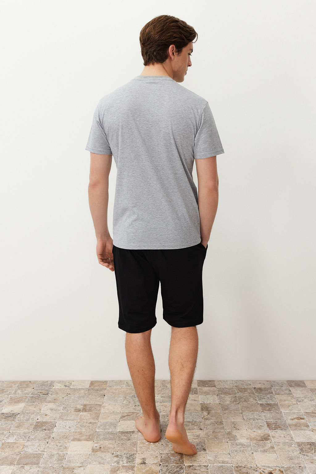 TRENDYOL MAN Mavi %100 Pamuk Regular Fit Orme Yazl?k Sortlu Pijama Tak?m? THMSS21PT0216 - Trendyolmilla фото 35