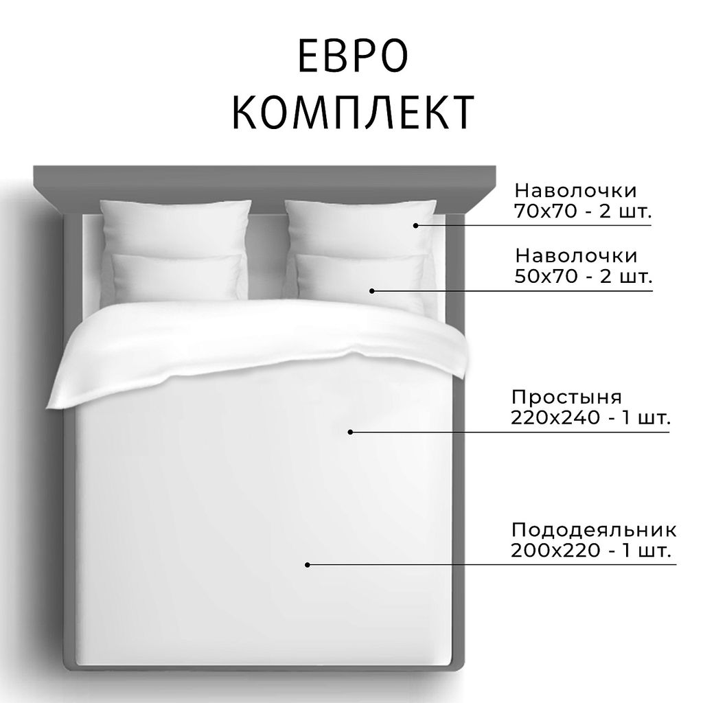 Постельное белье Манифик Евро + 4 наволочки - Ecotex фото 8