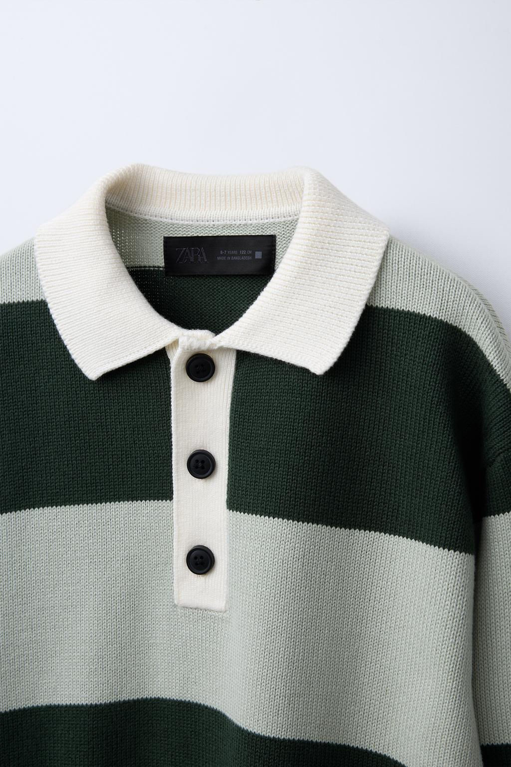 STRIPED KNIT POLO SHIRT - Zara фото 4