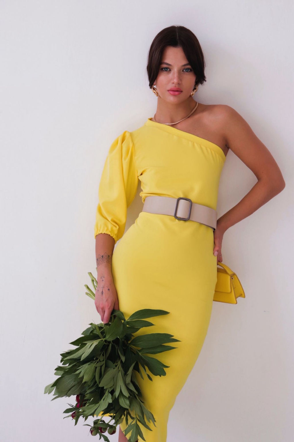Асимметричное платье лимонное - Martichelli фото 6