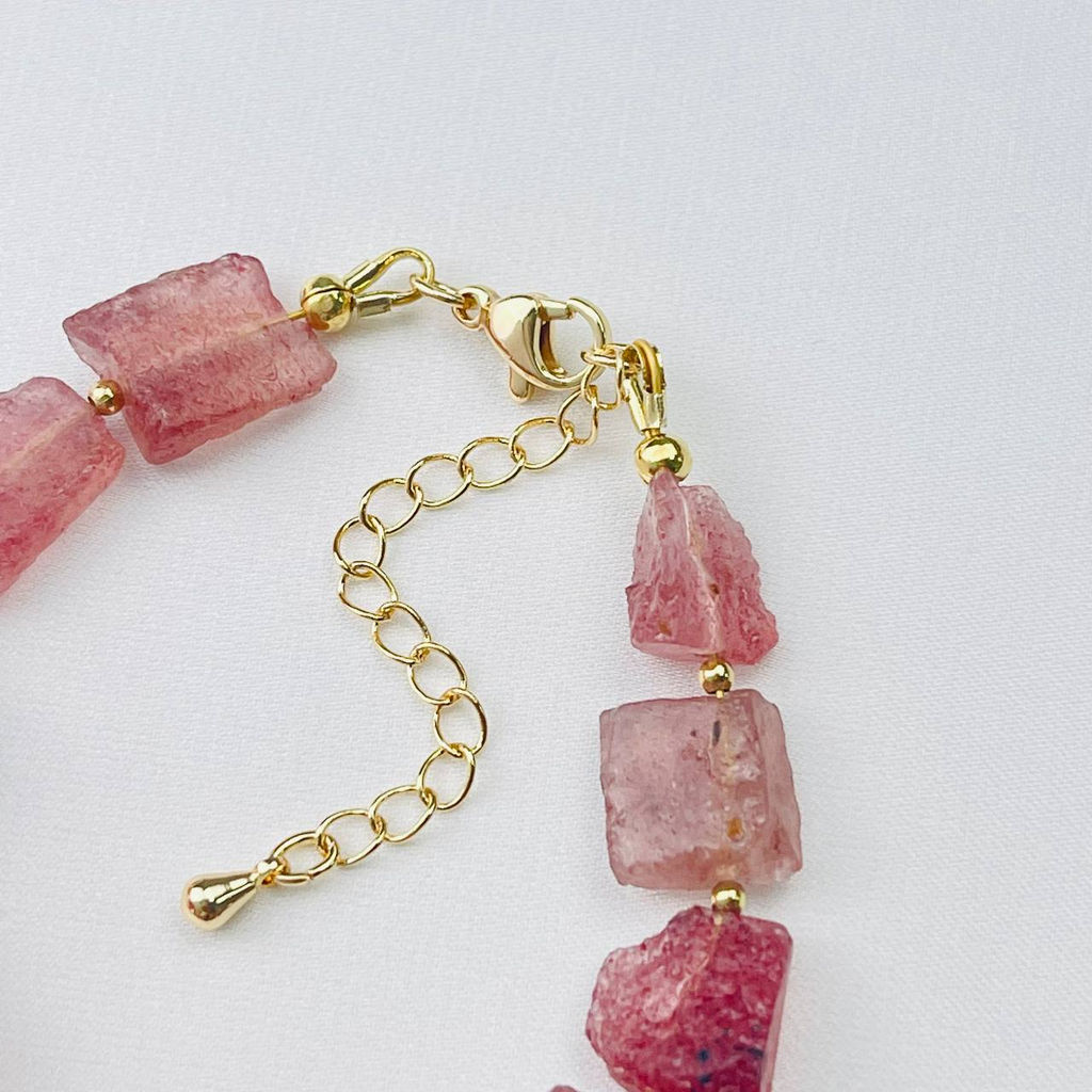 Браслет из Клубничного кварца 16 см +