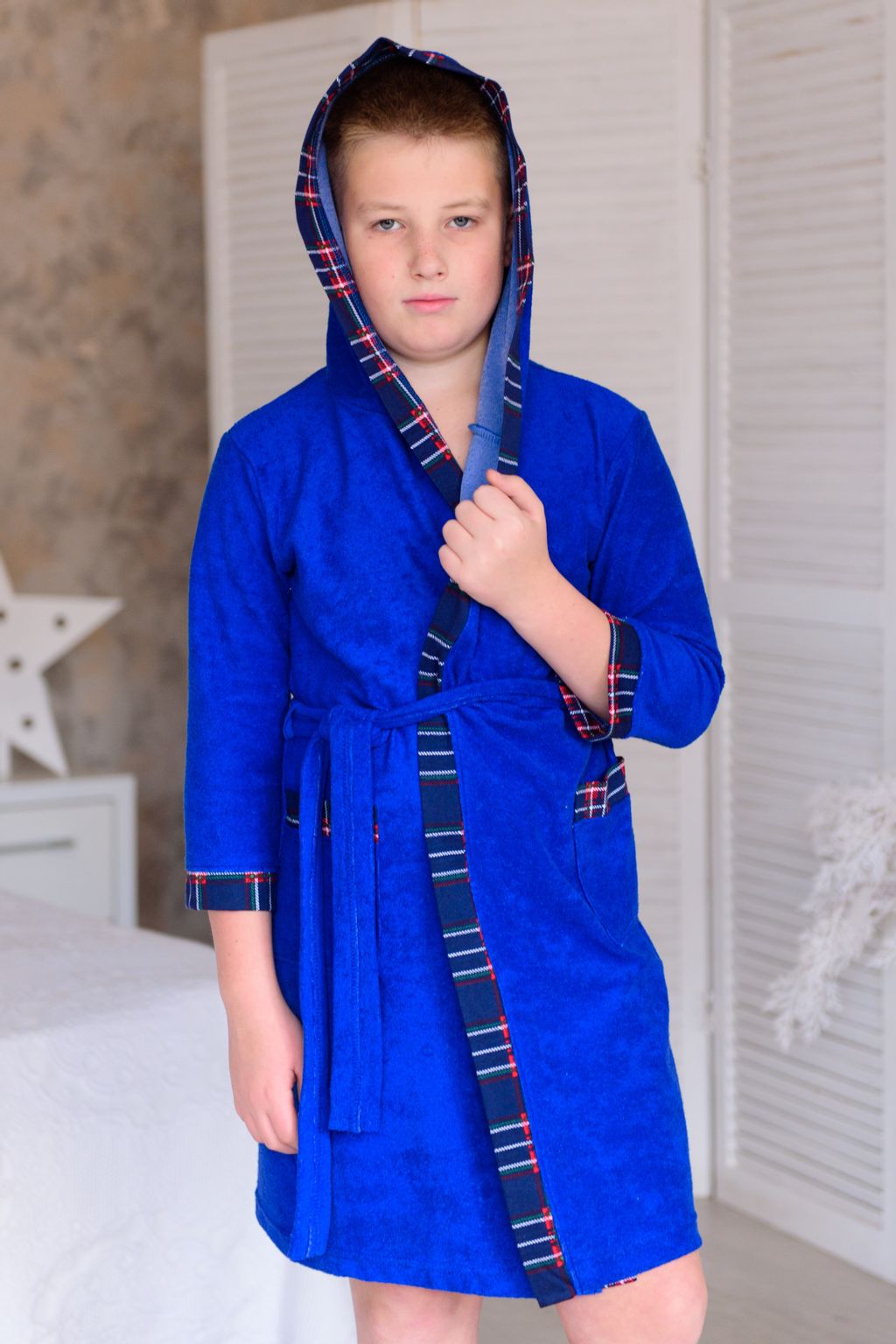Халат детский из махры Артем синий - Амадэль фото 2