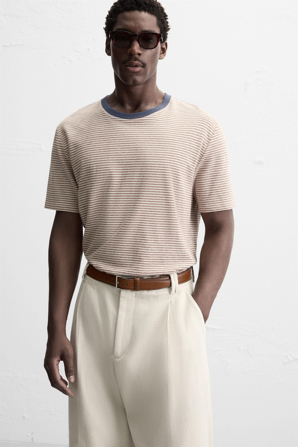 STITCHED LEATHER BELT - Zara фото 2
