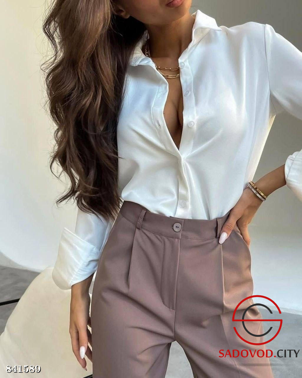 Рубашка женская однотонная