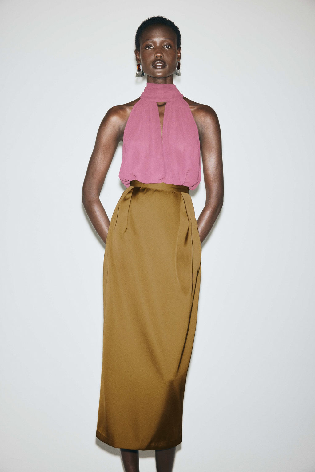 Falda tulip?n de sat?n - H&m фото 2