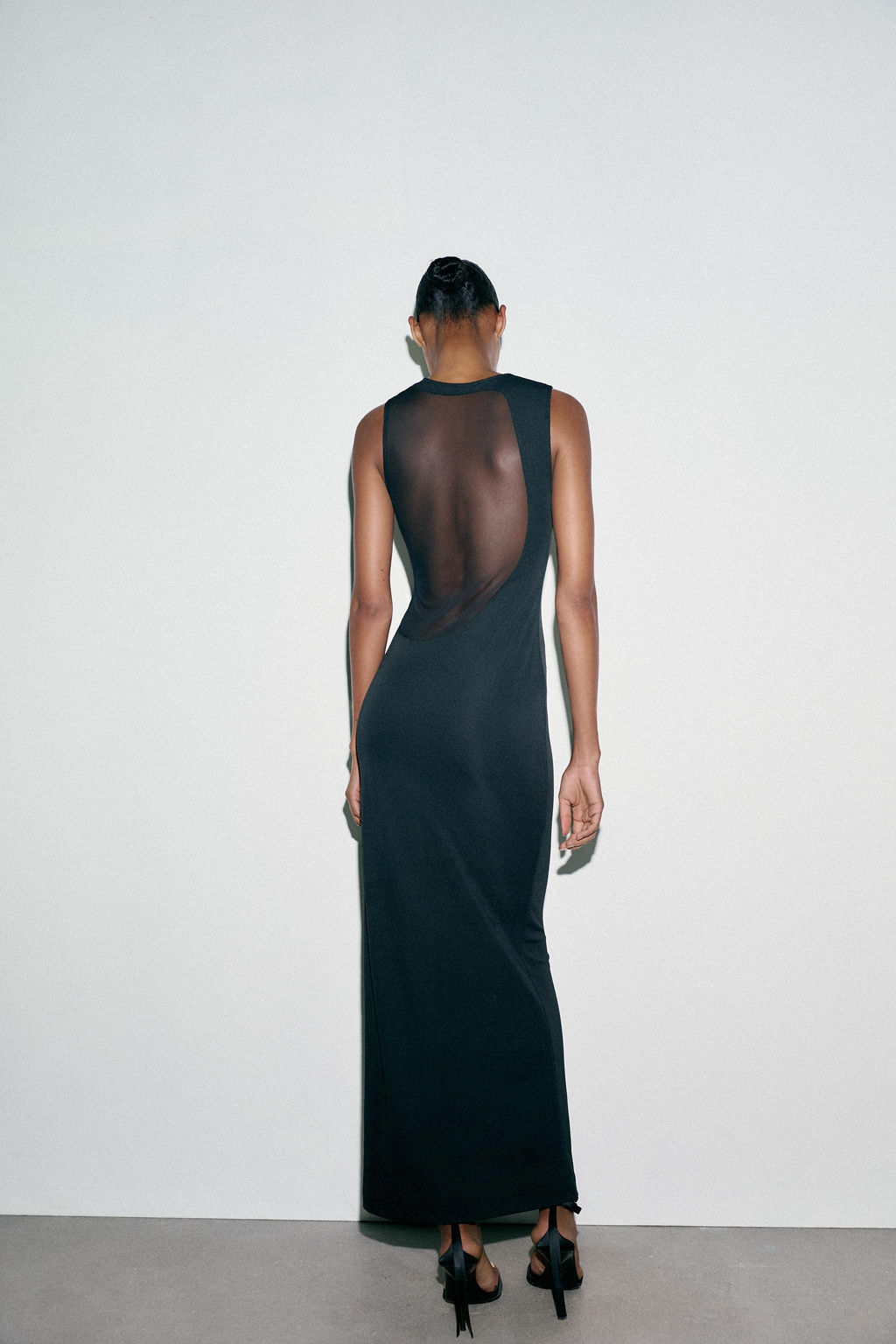 CONTRAST TULLE MAXI DRESS - Zara фото 5