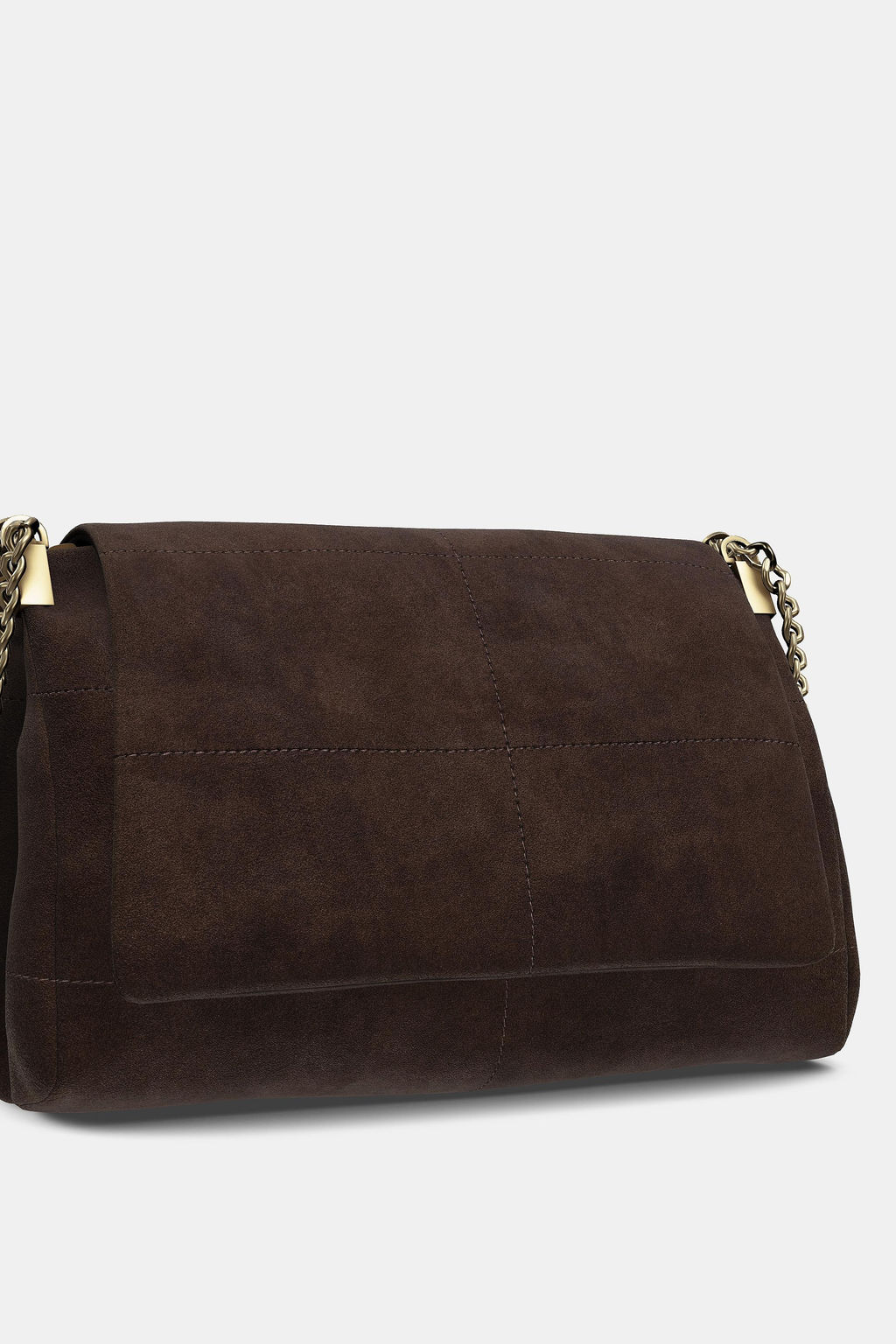 SPLIT SUEDE LEATHER SHOULDER BAG - Zara фото 13