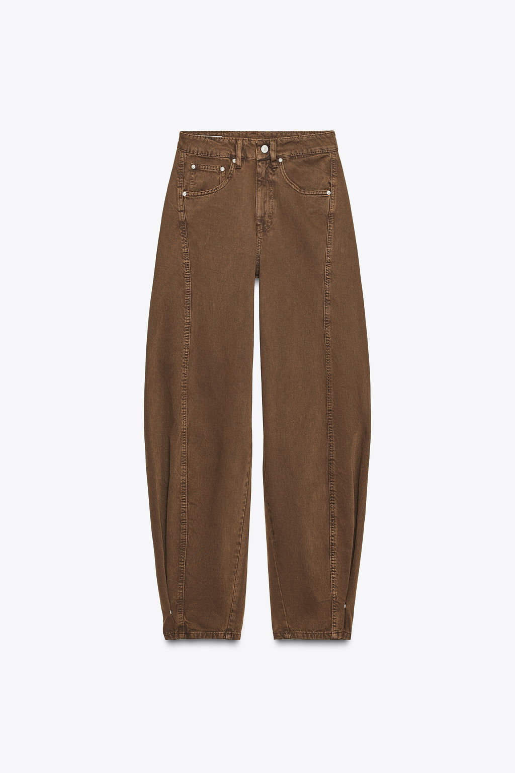 TRF BAGGY BALLOON MID-WAIST JEANS - Zara фото 7
