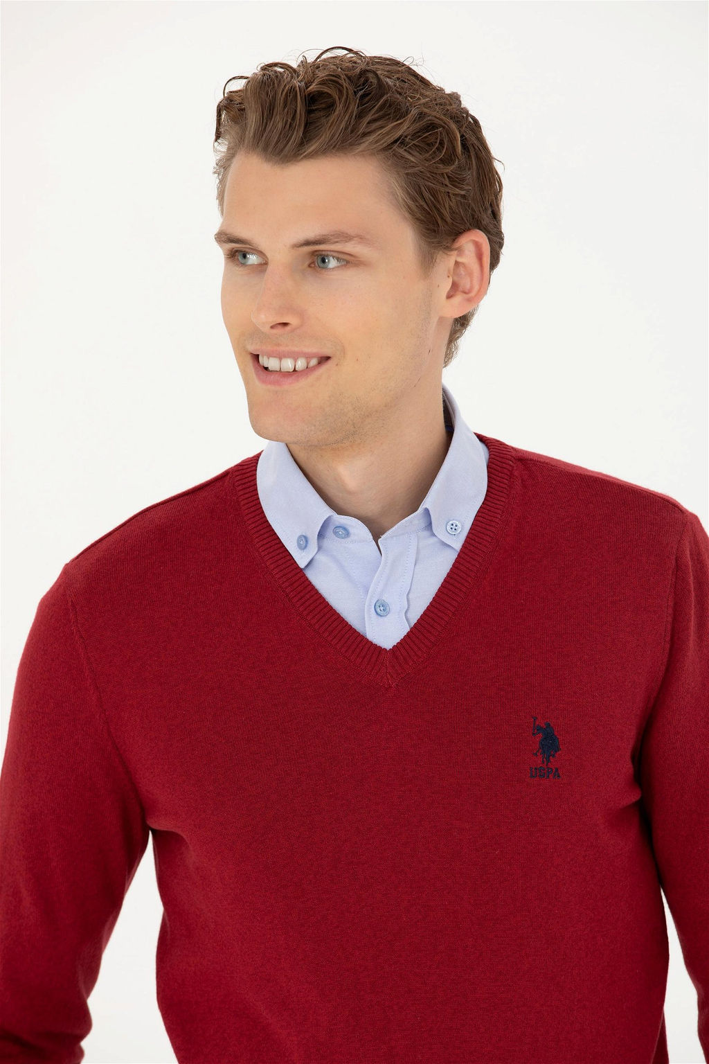 Мужской бордово-красный свитер - U.s. polo assn фото 8