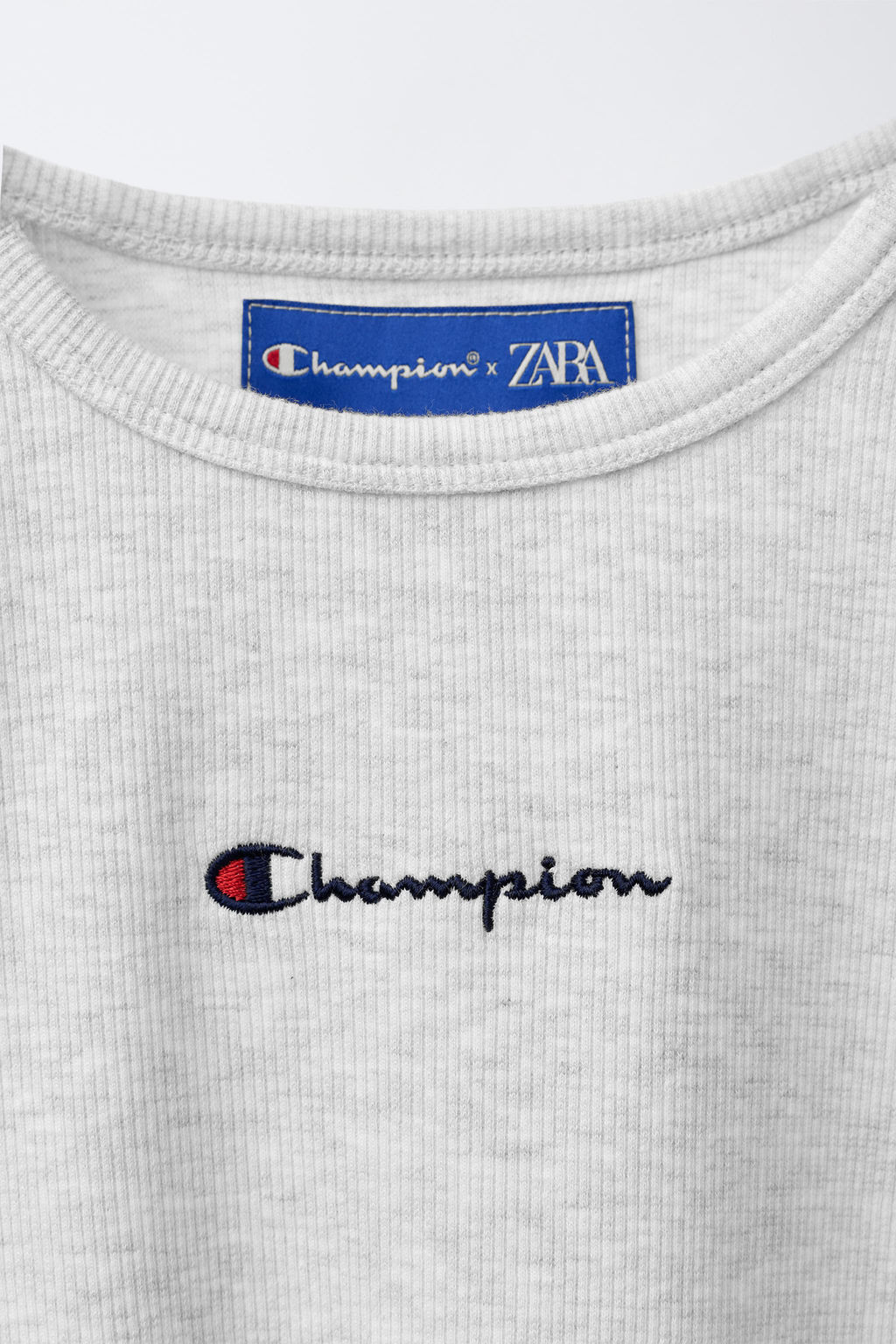 CHAMPION ® X ZARA TEXT RIBBED T-SHIRT  фото 3