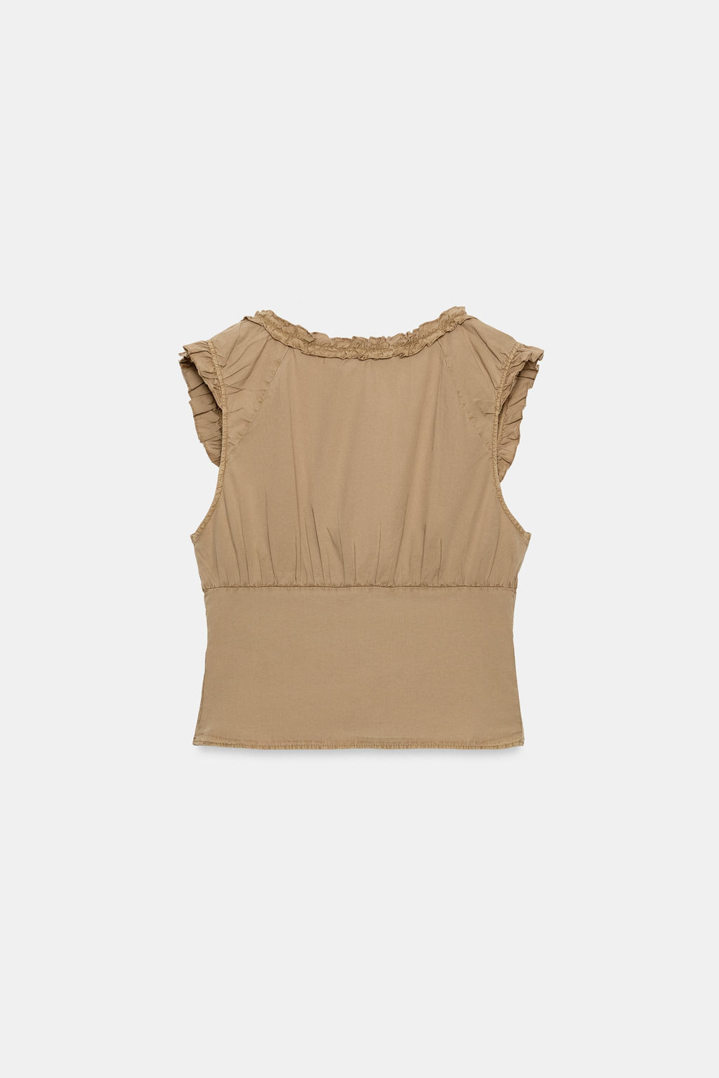 TOP POPEL?N EFECTO LAVADO / Ocre - Zara фото 6