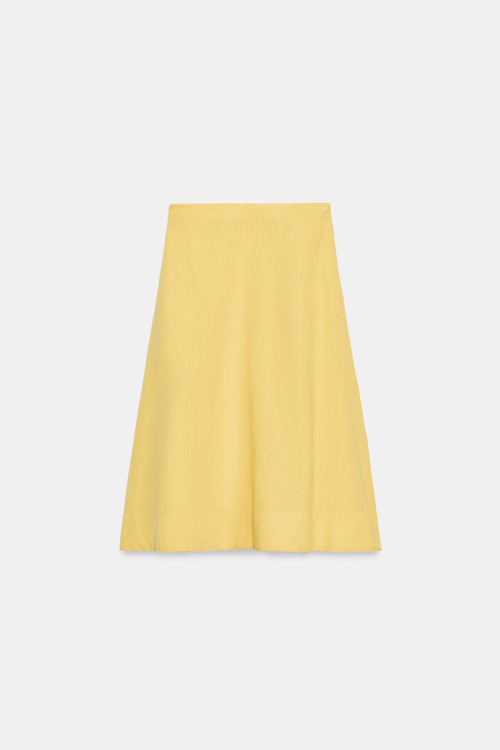 FALDA MIDI CON LINO ZW COLLECTION / Amarillo claro - Zara фото 5