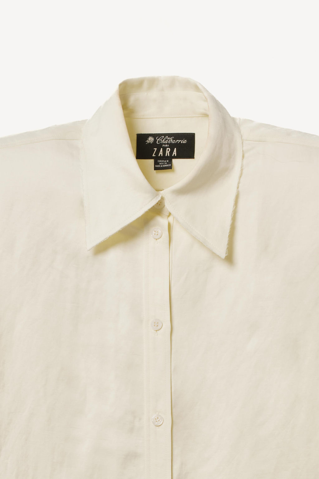 VESTIDO CAMISERO HOMBRERAS CON LINO WILLY CHAVARRIA X ZARA / Crudo фото 3
