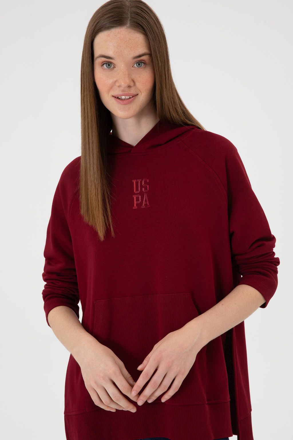Kad_n Bordo Sweatshirt Sepette S_rpriz _ndirim - U.s. polo assn фото 2