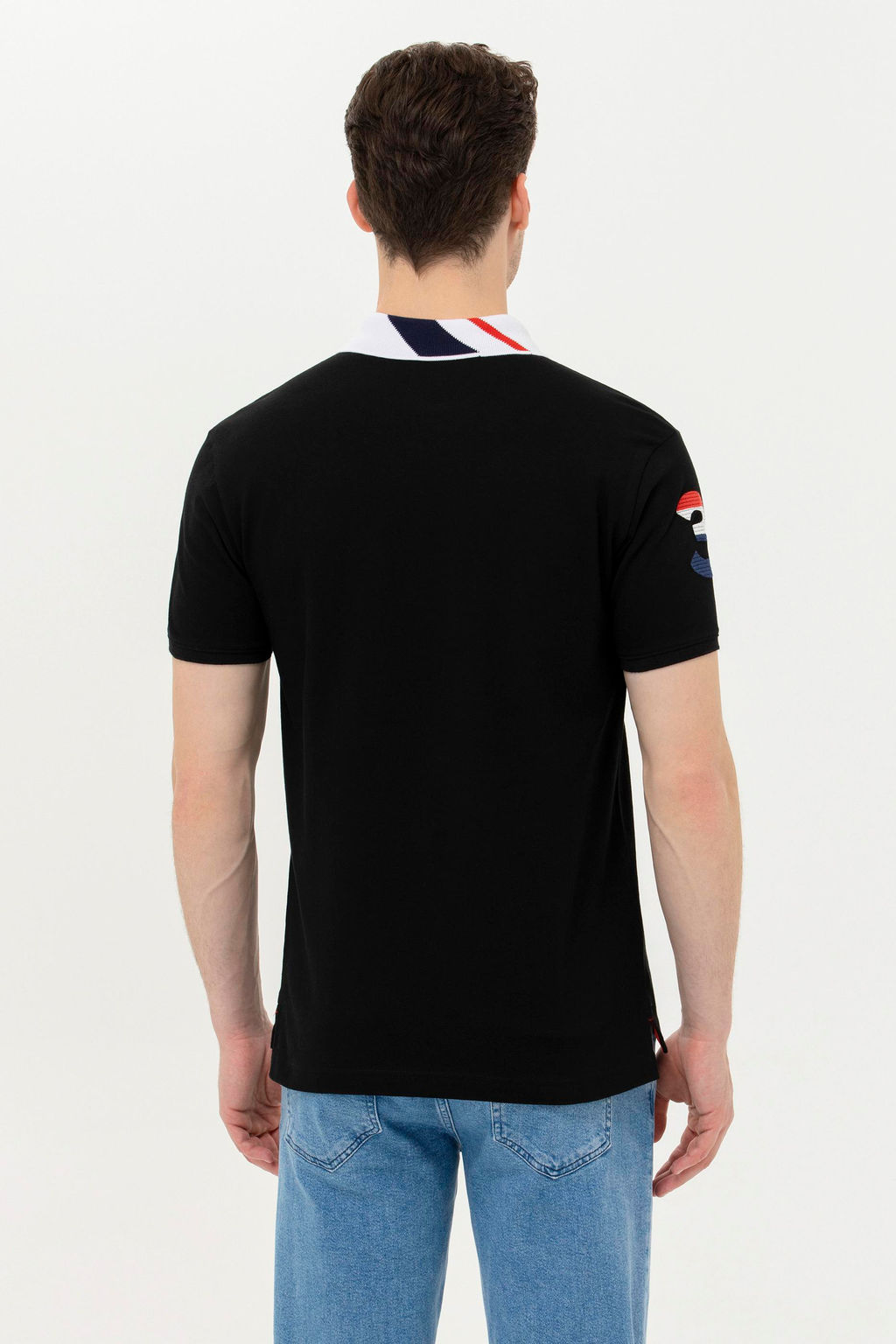 U. S. Polo Assn Мужская черная базовая футболка с воротником-поло - U.s. polo assn фото 5