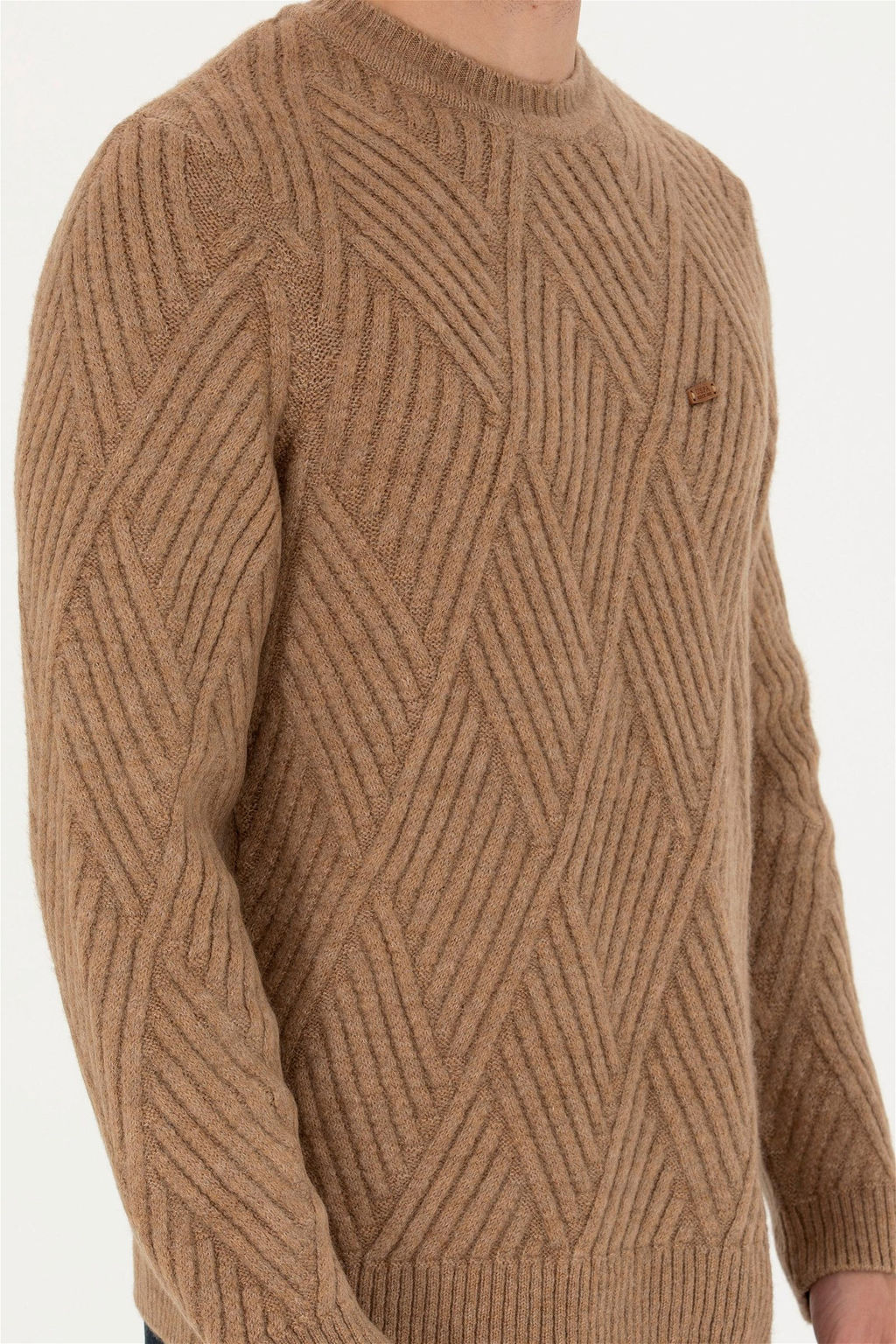 Мужской светло-коричневый меланжевый свитер Неожиданная скидка в корзине - U.s. polo assn фото 6