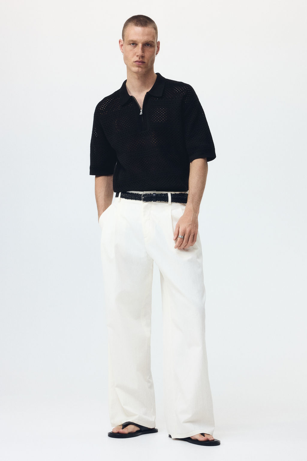 Polo en punto calado Relaxed Fit - H&m фото 3