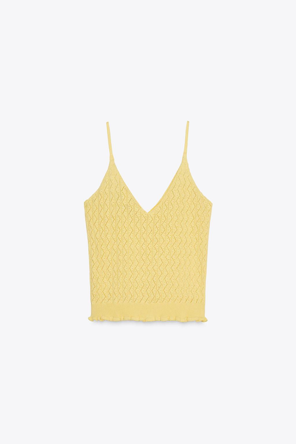 POINTELLE KNIT TOP WITH FRILLS - Zara фото 7