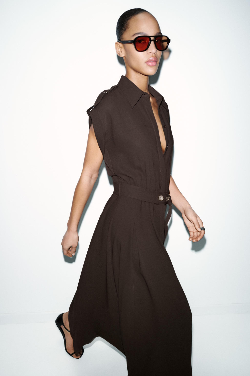 MIDI DRESS WITH BELT - Zara фото 15