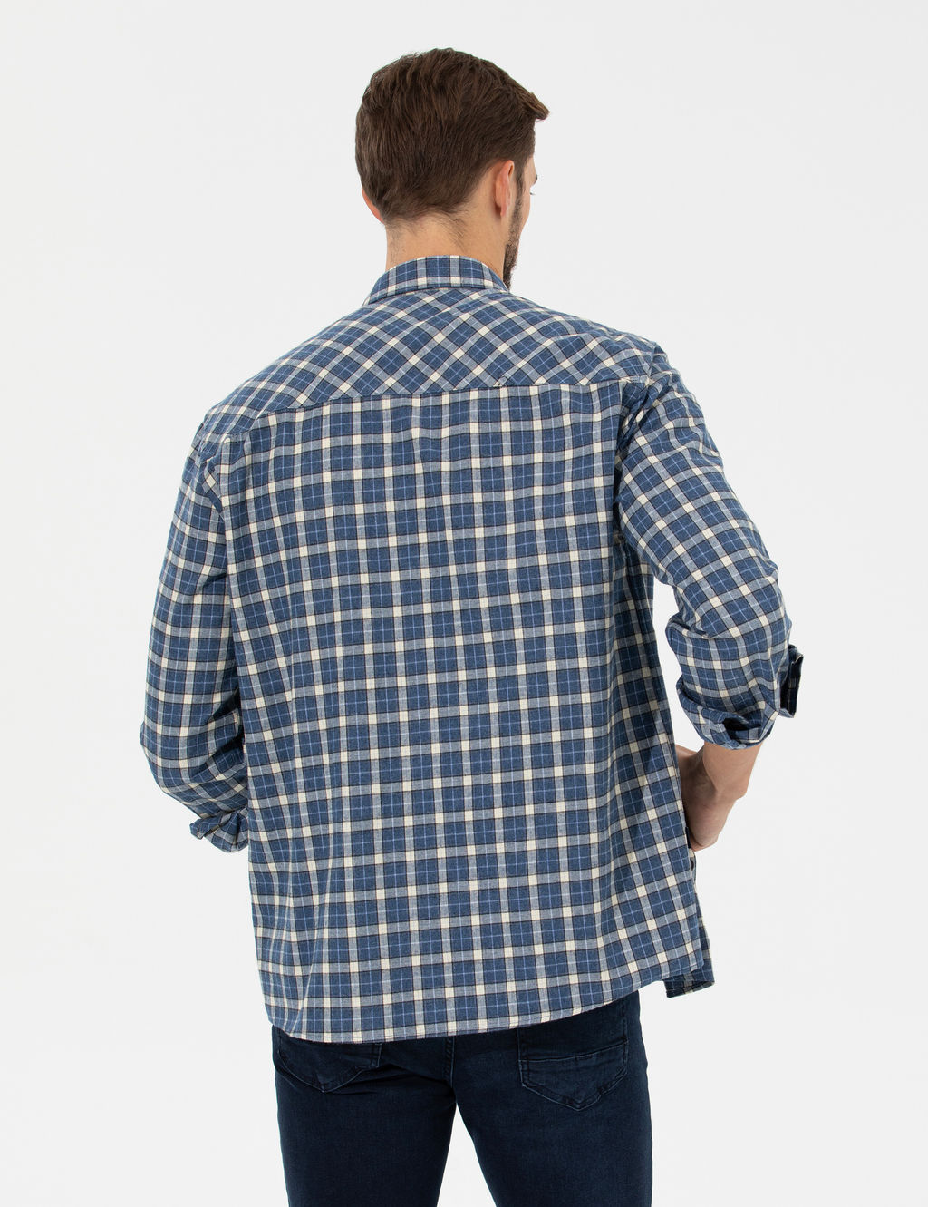 _ndigo Comfort Fit Uzun Kollu G_mlek