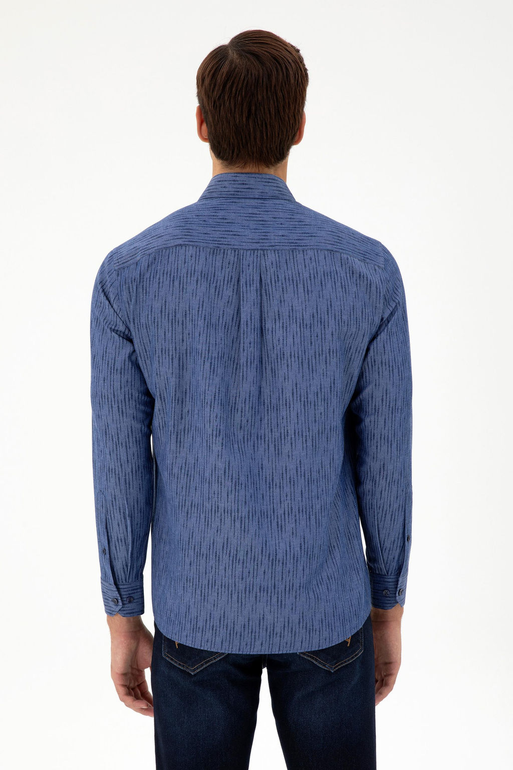 Мужская темно-синяя рубашка с длинным рукавом Неожиданная скидка в корзине - U.s. polo assn фото 5