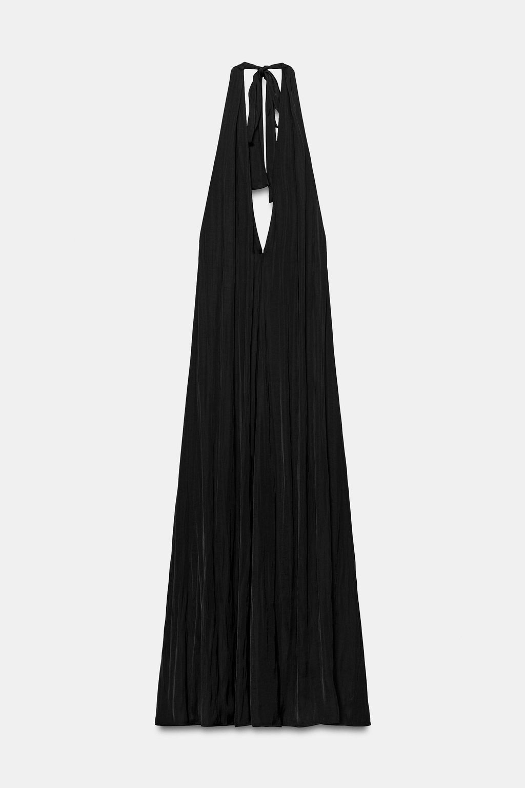VESTIDO MIDI HALTER SATINADO / Negro - Zara фото 8