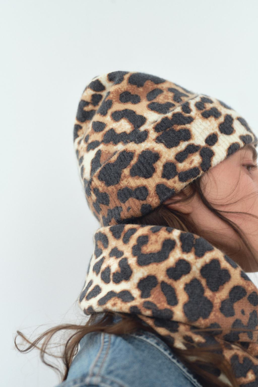 ANIMAL PRINT FINE KNIT BEANIE - Zara фото 2