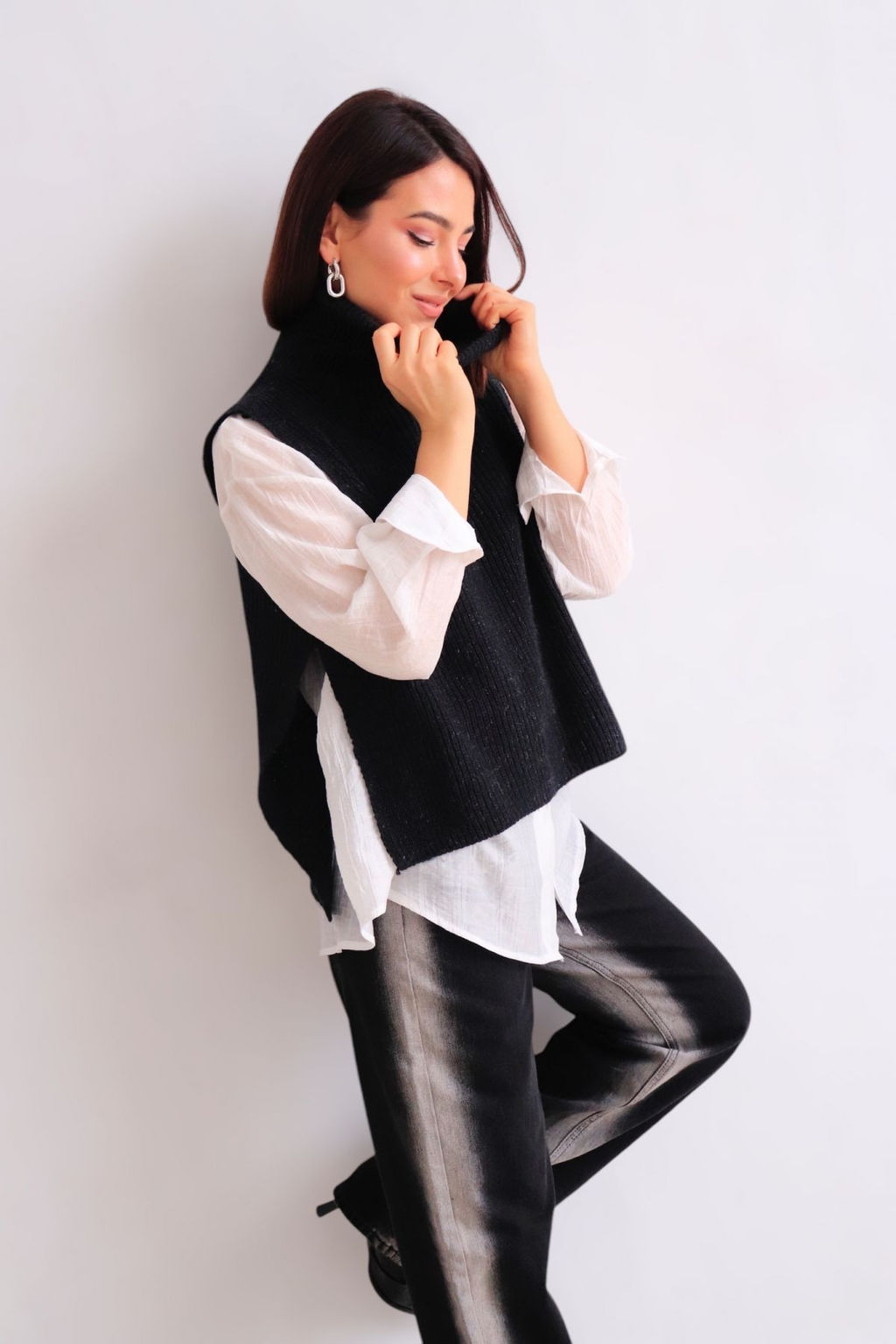 Martichelli Жилет вязаный чёрный  фото 23